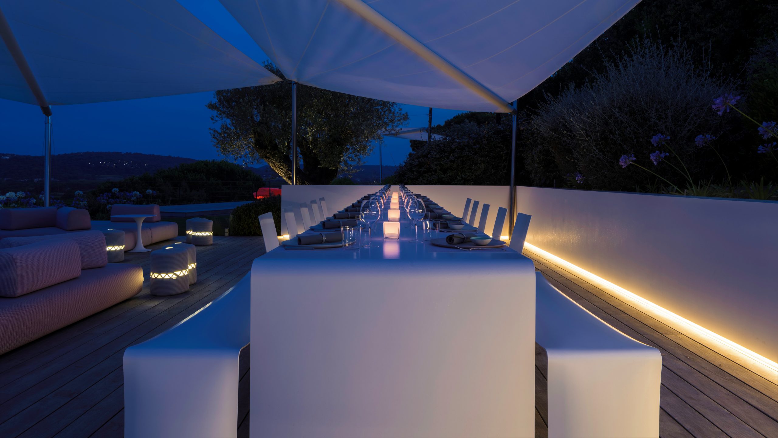 Dine and hold exclusive parties outside in a South of France Luxury Villa Rentals